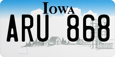 IA license plate ARU868