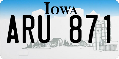 IA license plate ARU871