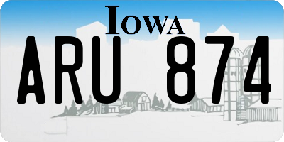 IA license plate ARU874
