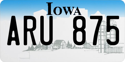 IA license plate ARU875