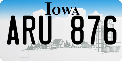 IA license plate ARU876