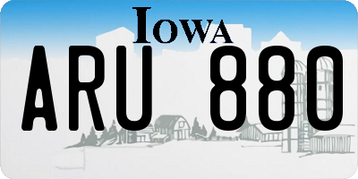 IA license plate ARU880