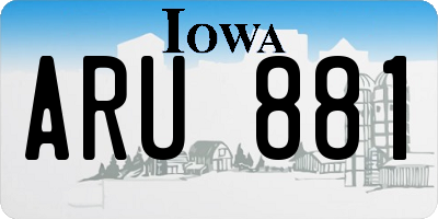 IA license plate ARU881
