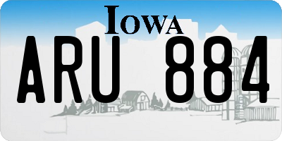 IA license plate ARU884