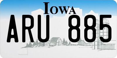 IA license plate ARU885