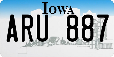 IA license plate ARU887