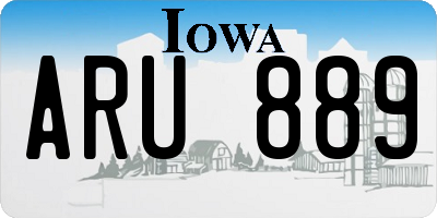 IA license plate ARU889