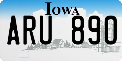 IA license plate ARU890