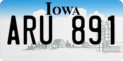 IA license plate ARU891