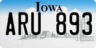 IA license plate ARU893