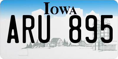 IA license plate ARU895