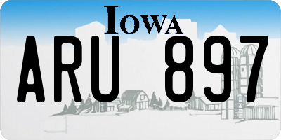 IA license plate ARU897