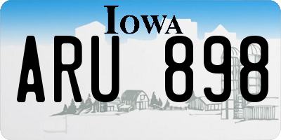 IA license plate ARU898