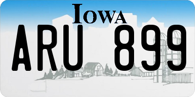IA license plate ARU899