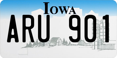 IA license plate ARU901