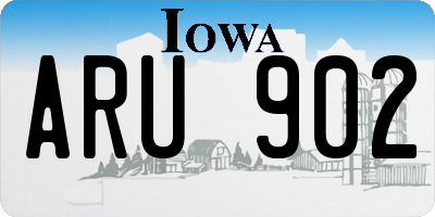 IA license plate ARU902