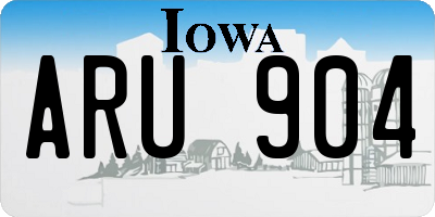 IA license plate ARU904