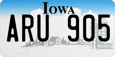 IA license plate ARU905