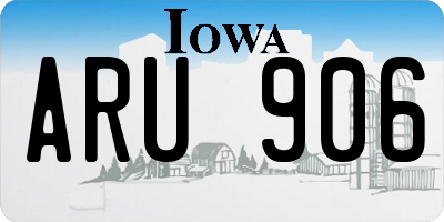 IA license plate ARU906