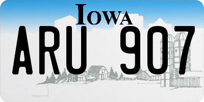 IA license plate ARU907