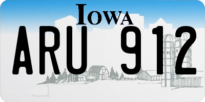 IA license plate ARU912