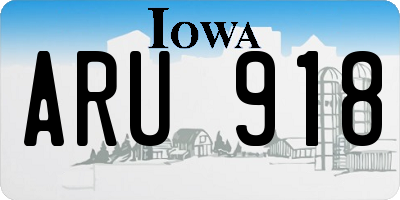 IA license plate ARU918