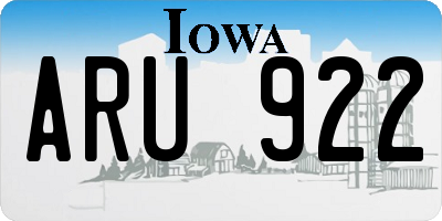 IA license plate ARU922