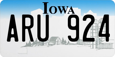 IA license plate ARU924