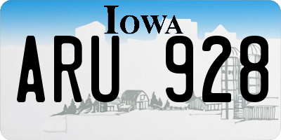 IA license plate ARU928