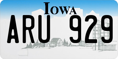IA license plate ARU929