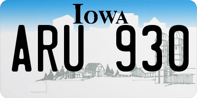 IA license plate ARU930