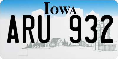 IA license plate ARU932