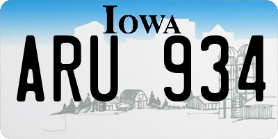 IA license plate ARU934