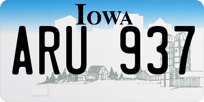 IA license plate ARU937