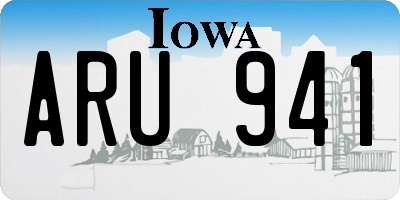 IA license plate ARU941