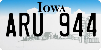 IA license plate ARU944