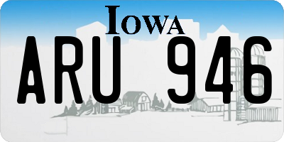 IA license plate ARU946
