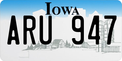 IA license plate ARU947