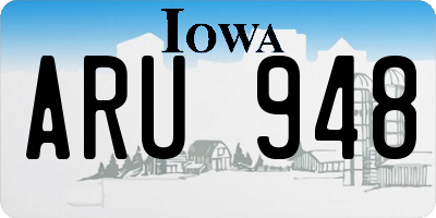 IA license plate ARU948