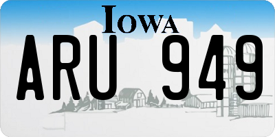 IA license plate ARU949
