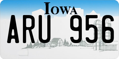IA license plate ARU956