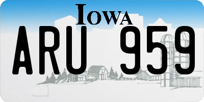 IA license plate ARU959