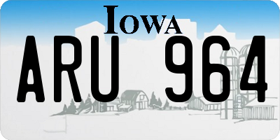 IA license plate ARU964