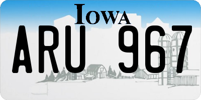 IA license plate ARU967