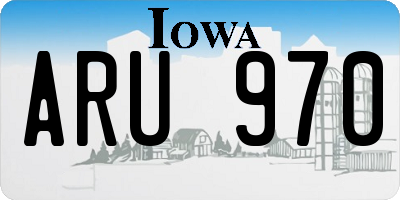 IA license plate ARU970