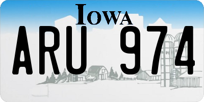 IA license plate ARU974