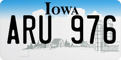 IA license plate ARU976