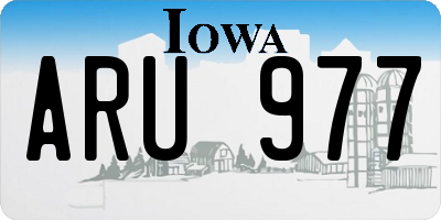 IA license plate ARU977