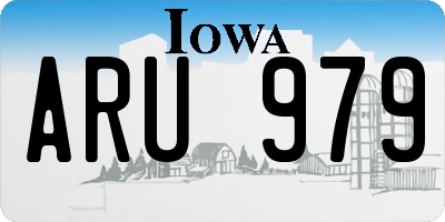 IA license plate ARU979