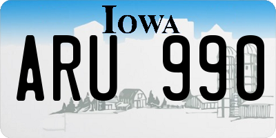 IA license plate ARU990